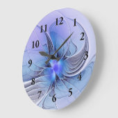 Abstrakt Modernes Fraktal Art Lavendel Große Wanduhr (Winkel)
