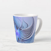 Abstrakt Modernes Fraktal Art Lavendel Milchtasse (Rechte Ecke)