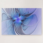 Abstrakt Modernes Fraktal Art Lavendel Puzzle (Horizontal)