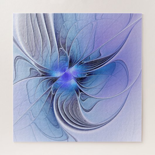 Abstrakt Modernes Fraktal Art Lavendel Puzzle (Horizontal)