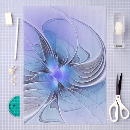 Abstrakt Modernes Fraktal Art Lavendel Seidenpapier (Handwerk)