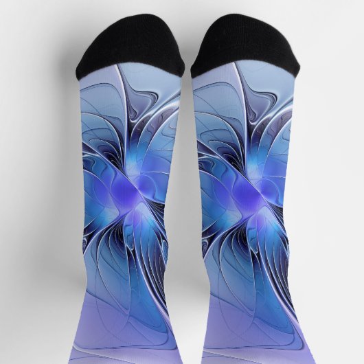 Abstrakt Modernes Fraktal Art Lavendel Socken (Oben)