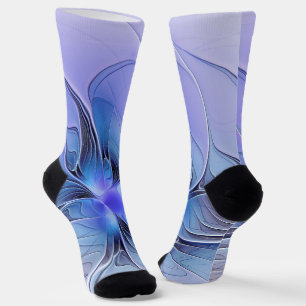 Abstrakt Modernes Fraktal Art Lavendel Socken
