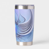 Abstrakt Modernes Fraktal Art Lavendel Thermobecher (Rückseite)