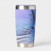 Abstrakt Modernes Fraktal Art Lavendel Thermobecher (Vorderseite)