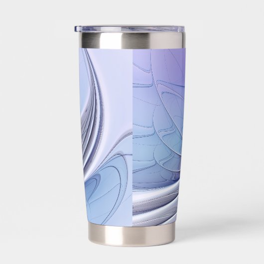 Abstrakt Modernes Fraktal Art Lavendel Thermobecher (Rechts)