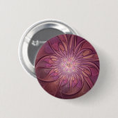 Abstrakt Modernes Fraktal Florenz Kunst, Dichtung Button (Vorne & Hinten)