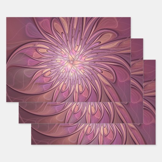 Abstrakt Modernes Fraktal Florenz Kunst, Dichtung Geschenkpapier Set (Set)