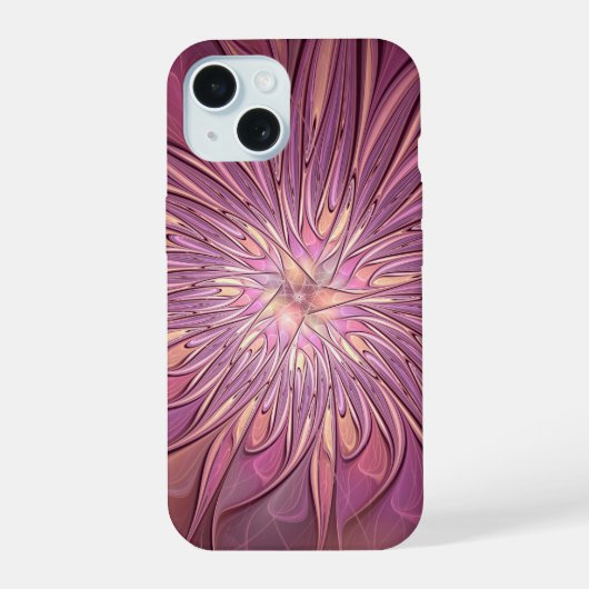 Abstrakt Modernes Fraktal Florenz Kunst, Dichtung iPhone 15 Hülle (Rückseite)