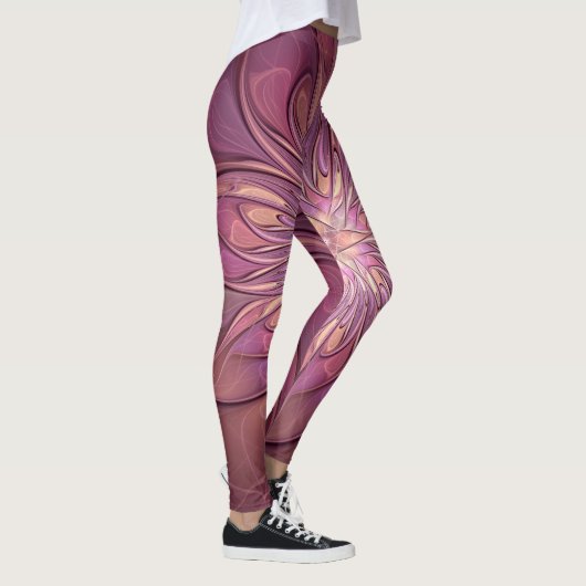 Abstrakt Modernes Fraktal Florenz Kunst, Dichtung Leggings (Rechts)