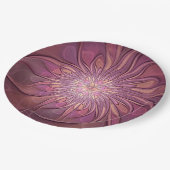 Abstrakt Modernes Fraktal Florenz Kunst, Dichtung  Pappteller (Schrägansicht)