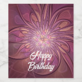 Abstrakt Modernes Fraktal Florenz Kunst, Dichtung Weinetikett (Einzelnes Label)