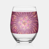 Abstrakt Modernes Fraktal Florenz Kunst, Dichtung  Weinglas Ohne Stiel (Rückseite)