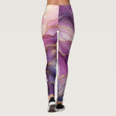 Abstrakt Modernes Lila Rosa Goldfarbener Sparkon Leggings (Rückseite)