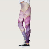 Abstrakt Modernes Lila Rosa Goldfarbener Sparkon Leggings (Links)
