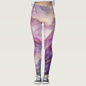 Abstrakt Modernes Lila Rosa Goldfarbener Sparkon Leggings (Vorderseite)