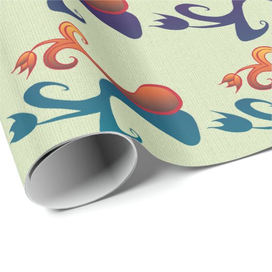 Abstrakt Modernes Multicolor Tulip Blumendesign Geschenkpapier (Rolleneckpunkt)