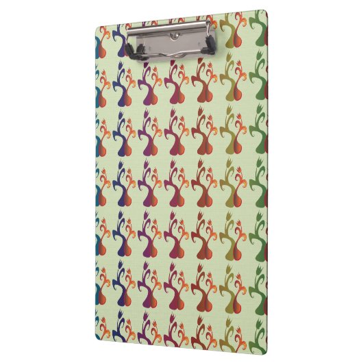 Abstrakt Modernes Multicolor Tulip Blumendesign Klemmbrett (Links)