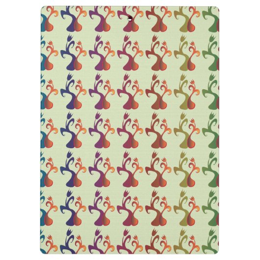 Abstrakt Modernes Multicolor Tulip Blumendesign Klemmbrett (Rückseite)