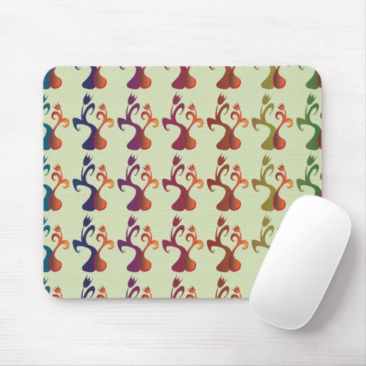 Abstrakt Modernes Multicolor Tulip Blumendesign Mousepad (Mit Mouse)