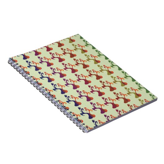Abstrakt Modernes Multicolor Tulip Blumendesign Notizblock (Rechte Seite)