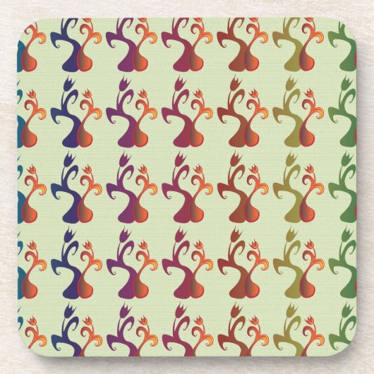 Abstrakt Modernes Multicolor Tulip Blumendesign Untersetzer (Vorderseite)