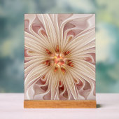 Abstrakt Modernes Peach Pasta Blume Fraktal Acrylschild (Neutral)