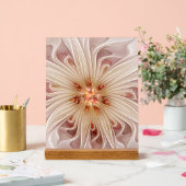 Abstrakt Modernes Peach Pasta Blume Fraktal Acrylschild (Hochzeit)