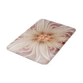 Abstrakt Modernes Peach Pasta Blume Fraktal Badematte (Schrägansicht)