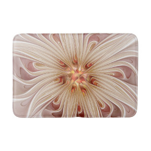 Abstrakt Modernes Peach Pasta Blume Fraktal Badematte