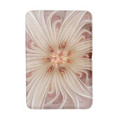 Abstrakt Modernes Peach Pasta Blume Fraktal Badematte (Vorderseite Vertikal)