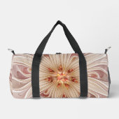 Abstrakt Modernes Peach Pasta Blume Fraktal Duffle Bag (Vorderseite)