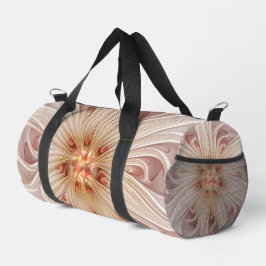 Abstrakt Modernes Peach Pasta Blume Fraktal Duffle Bag