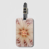 Abstrakt Modernes Peach Pasta Blume Fraktal Gepäckanhänger (Vorderseite Vertikal)