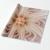 Abstrakt Modernes Peach Pasta Blume Fraktal Geschenkpapier (Ungerollt)