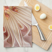 Abstrakt Modernes Peach Pasta Blume Fraktal Geschirrtuch (Viertel Falte)
