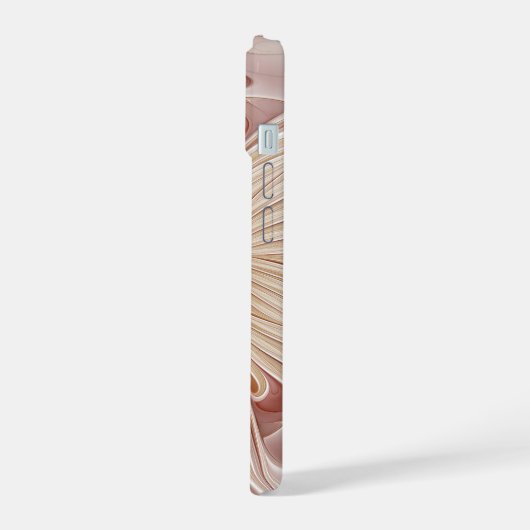 Abstrakt Modernes Peach Pasta Blume Fraktal iPhone 15 Hülle (Linke Seite)