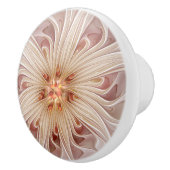 Abstrakt Modernes Peach Pasta Blume Fraktal Keramikknauf (Rechts)