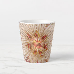 Abstrakt Modernes Peach Pasta Blume Fraktal Milchtasse