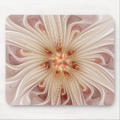 Abstrakt Modernes Peach Pasta Blume Fraktal Mousepad (Vorne)