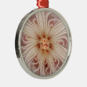 Abstrakt Modernes Peach Pasta Blume Fraktal Ornament Aus Metall (Rechts)