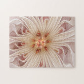 Abstrakt Modernes Peach Pasta Blume Fraktal Puzzle (Horizontal)