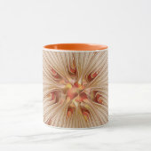 Abstrakt Modernes Peach Pasta Blume Fraktal Tasse (Zentrum)