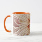 Abstrakt Modernes Peach Pasta Blume Fraktal Tasse (Links)
