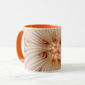 Abstrakt Modernes Peach Pasta Blume Fraktal Tasse (Vorderseite Links)