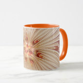 Abstrakt Modernes Peach Pasta Blume Fraktal Tasse (VorderseiteRechts)