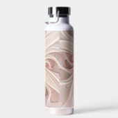 Abstrakt Modernes Peach Pasta Blume Fraktal Trinkflasche (Rechts)