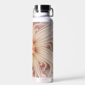 Abstrakt Modernes Peach Pasta Blume Fraktal Trinkflasche (Rückseite)