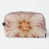 Abstrakt Modernes Peach Pasta Blume Fraktal Waschbeutel (Vorderseite)