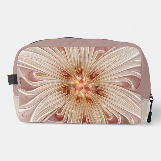 Abstrakt Modernes Peach Pasta Blume Fraktal Waschbeutel (Vorderseite)